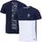 Frankreich Farbblock T Shirt Marineblau Weiß Herren