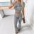 Shein Solid Color Round Neck Short Sleeve Knit Top Pants Set