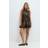 Gina Tricot Mini Pu Dress Korte Kjoler - Brun