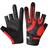 Breathable Fishing Sun Gloves Black Red