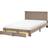 Beliani With Storage Drawers Velvet Lonzac 140 x 200 cm Frame Bed