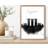 Artze Wall Singapore Watercolour Skyline City Print A4 With Oak Framed Art