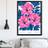 Artze Wall Pink Blue Cosmos Flower Market A2 Framed Art