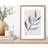 Artze Wall Papyrus Leaf Grey Pink Boho A4 Framed Art