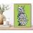 Artze Wall Sketch Pineapple On Bright Green A4 Framed Art
