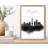 Artze Wall Shanghai Watercolour Skyline City Print A4 With Oak Framed Art