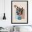 Artze Wall Beige Blue Brown Boho Graphical Floral A2 Framed Art