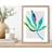 Artze Wall Palm Leaf Blue Green A4 Framed Art