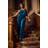 Yours Curve Teal Blue Crushed Velour Wide Leg Trousers - Teal
