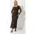Yours Floral Mesh Maxi Blurred Dress - Brown