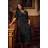 Yours Velvet Devore Midaxi Dress Leaf Devore - Black