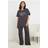 PixieGirl Petite Wide Leg Pyjama Set - Dark Grey