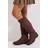 Dorothy Perkins Faux Suede Flat Knee High Ruched Boots - Brown
