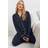 LTS Tall Piped Button Pyjama Set - Navy Blue