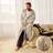 OHS Teddy Marl Full Length Dressing Gown Bathrobe - Charcoal
