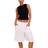 PrettyLittleThing Linen Tailored Long Shorts - White