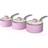 Swan Retro Pink Cookware Set with lid 3 Parts