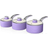 Swan Retro Violet Cookware Set with lid 3 Parts