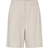 Pieces Cremefarvede Skræddersyede Longline Shorts Med Hørlook - Hvid