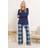 LTS Tall Cotton Check Pyjama Bottoms - Blue