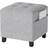 Homcom Small Footstool Square Ottoman with Padded Seat Light Grey Foot Stool