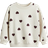 H&M Creme Hjerter Sweatshirt Børstet Inderside - Creme