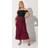 Yours Tie Detail Maxi Skirt Limited Collection - Burgundy