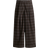 H&M Wide Tailored Trousers - Dark Brown/Checked