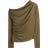 H&M Draped One Shoulder Top - Khaki Green