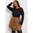 Yours Faux Suede Wrap Mini Skirt - Light Brown