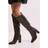 Dorothy Perkins Womens Wide Fit Liliana Almond Toe High Block Heel Knee Boots - Brown