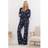 LTS Tall Soft Touch Moon Pyjama Set - Navy Blue
