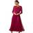 Roman Lace Contrast Bodice Dress - Wine