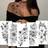 Shein 5pcs Black Flower Temporary Tattoos