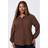 Yours Curve Brown Check Print Textured Shirt - Brown