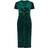 Yours Velvet Knot Maxi Dress - Dark Green