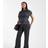 Vero Moda Maternity Textured Jersey Wide Leg Trouser Co-ord - Asphalt Grey