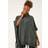 Roman Tassle Trim Knit Poncho - Dark Green