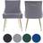 Life Interiors Set of 2 Grey Viviana Velvet Dining Chairs Chair 2pcs