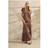 LTS Tall Textured Tiered Maxi Skirt - Brown