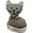 Doorstop Grey Cat Faux Leather Door Stopper 25cm