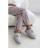 Where's That From Xandra Suede Mule Slippers Cosy Faux Fur Trim - Grey