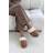 Where's That From Xandra Suede Mule Slippers Cosy Faux Fur Trim - Camel