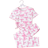 Shein Girls Cute Bow & Heart Printed Contrast Color Round Neck Sleepwear