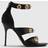 River Island Womens Black Embellished Strappy Heeled Sandals