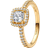 Pandora Square Sparkle Halo Ring - Gold/Transparent