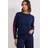 Dorothy Perkins Women's Stripe Sleeve Crew Neck Jumper - Navy