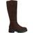 Dune London Tiger Suede Knee High Boots - Brown