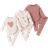 Shein Newborn Baby Girls Round Neck Fuzzy Rib Long Sleeve Top - Heart Print