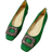 Shein Fashionable Classic Suede Chunky Heel Square Toe Pumps - Green